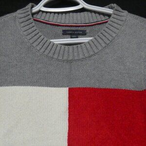 TOMMY HILFIGER | xs, extra small | Grey Long Sleeve Sweater With Chenille Logo